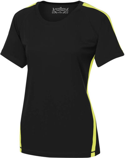 Am image of a Custom ATC Pro Team Home and Away Ladies Jersey in Black/Extreme Yellow!