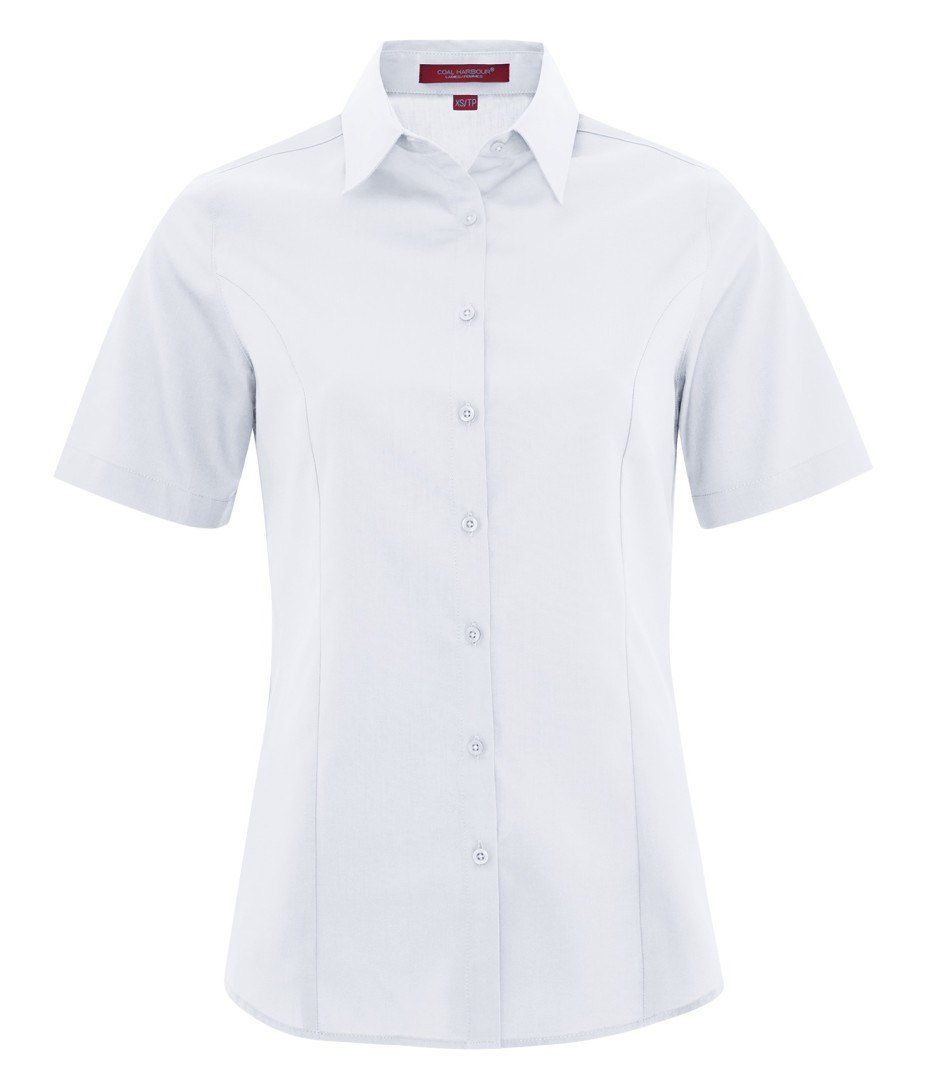 Coal Harbour Everyday Short Sleeve Woven Ladies Shirt in True White