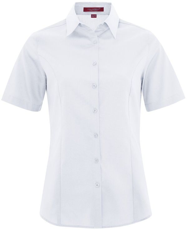 Am image of a Custom Coal Harbour Everyday Short Sleeve Woven Ladies Shirt in True White!