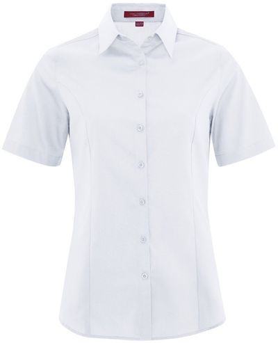 Am image of a Custom Coal Harbour Everyday Short Sleeve Woven Ladies Shirt in True White!