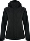 Am image of a Custom Coal Harbour Coast to Coast Waterproof Ladies' Rain Jacket in Black!