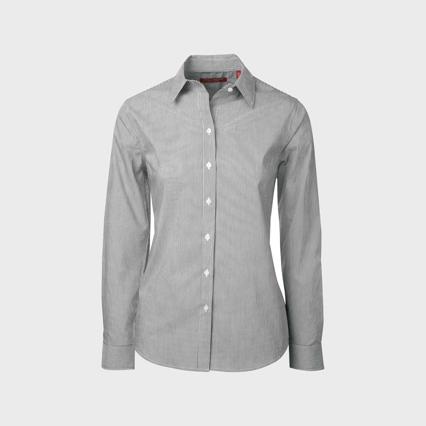 An image of Ladies Long Sleeve Button Down Shirts that you can screen print and embroider on!