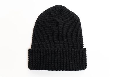 Am image of a Custom Beaniiez Leery Waffle Acrylic Toque in Black!