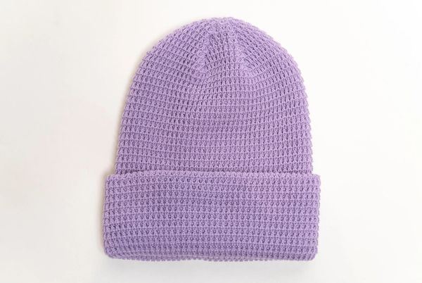 Am image of a Custom Beaniiez Leery Waffle Acrylic Toque in Lavender!
