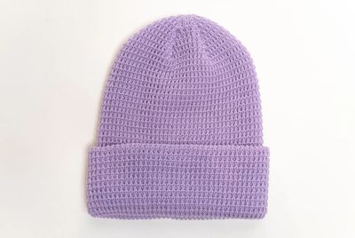 Am image of a Custom Beaniiez Leery Waffle Acrylic Toque in Lavender!
