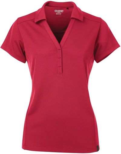 Am image of a Custom Ogio Ladies Framework Polo in Pink Punch!