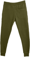 Am image of a Custom Lane 7 Premium Fleece Joggers in Army Green!