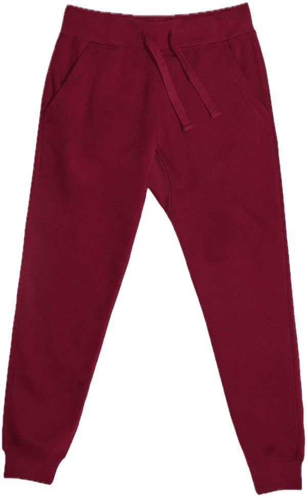 Am image of a Custom Lane 7 Premium Fleece Joggers in Burgundy!