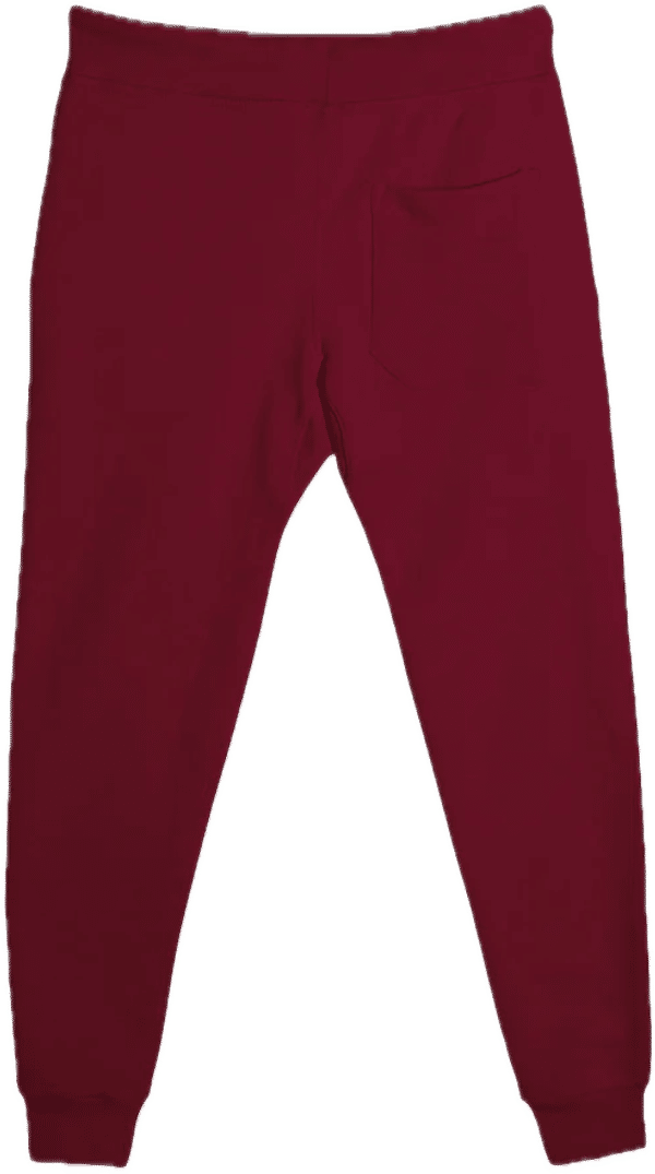 Am image of a Custom Lane 7 Premium Fleece Joggers in Burgundy!