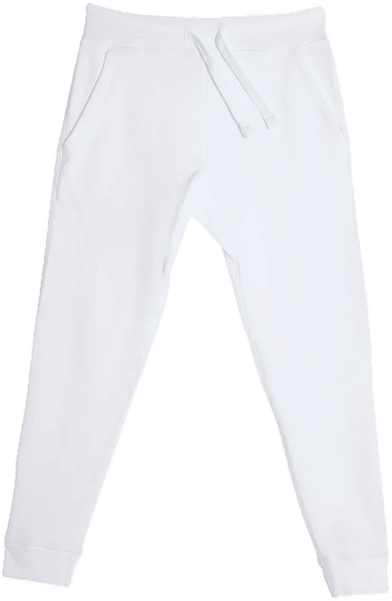 Lane 7 Premium Fleece Joggers in White