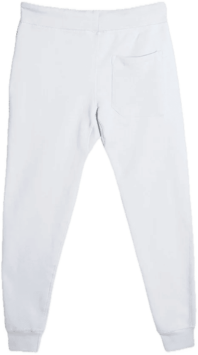 Am image of a Custom Lane 7 Premium Fleece Joggers in White!