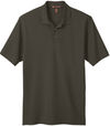 Am image of a Custom Harriton Men's Ringspun Cotton Pique Short Sleeve Polo in Black!