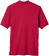 Am image of a Custom Harriton Men's Ringspun Cotton Pique Short Sleeve Polo in Red!