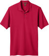 Am image of a Custom Harriton Men's Ringspun Cotton Pique Short Sleeve Polo in Red!