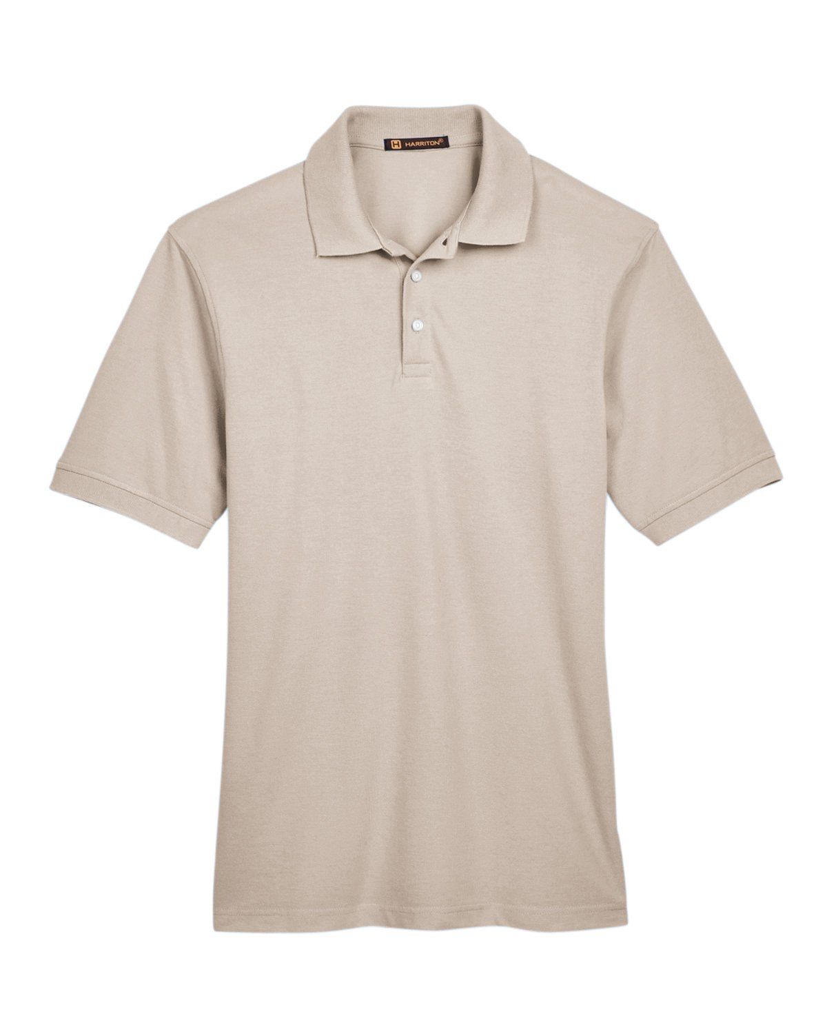 Harriton Men's 5.6 oz. Easy Blend™ Polo in Stone