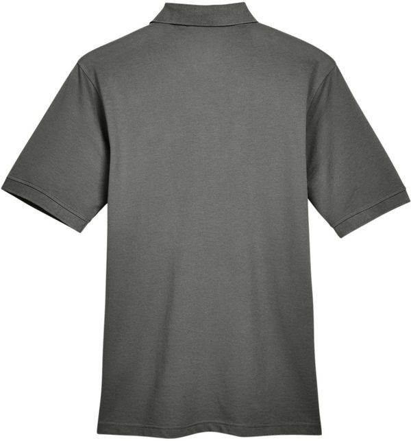 Am image of a Custom Harriton Men's 5.6 oz. Easy Blend™ Polo in Charcoal!