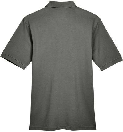 Am image of a Custom Harriton Men's 5.6 oz. Easy Blend™ Polo in Charcoal!