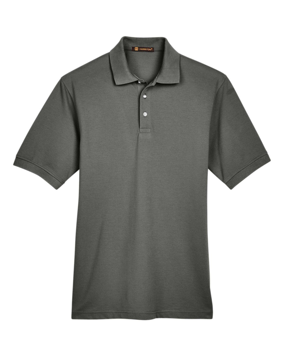 Harriton Men's 5.6 oz. Easy Blend™ Polo in Charcoal