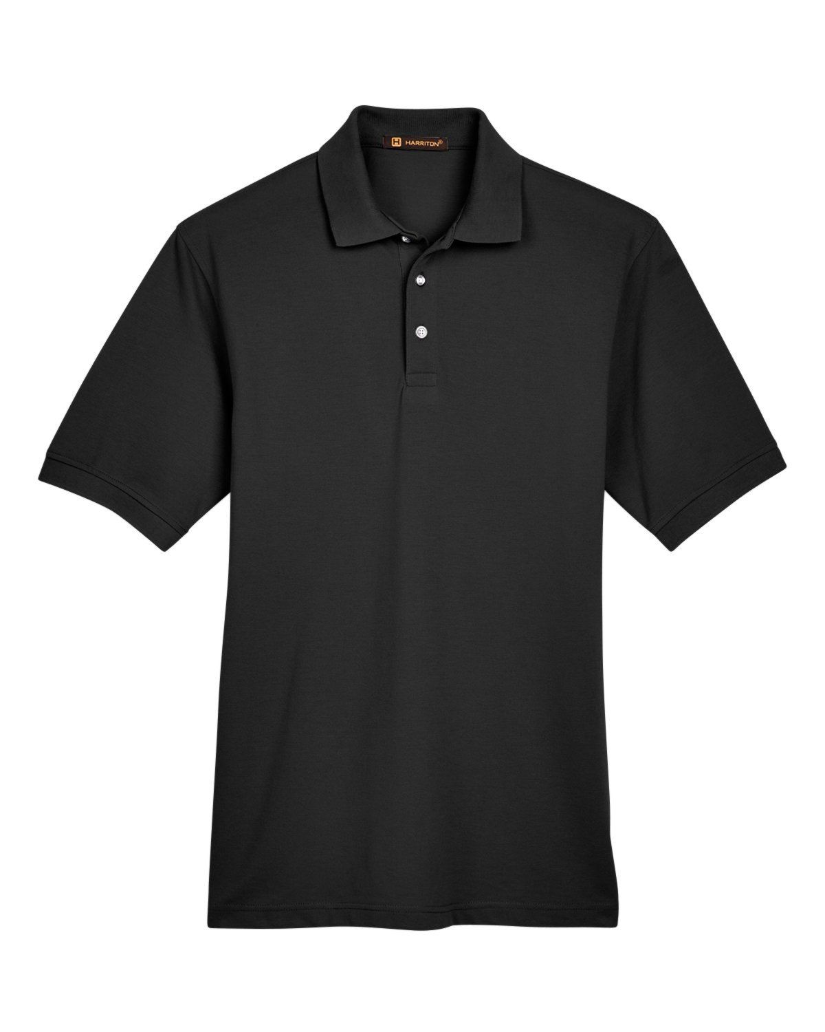 Harriton Men's 5.6 oz. Easy Blend™ Polo in Black