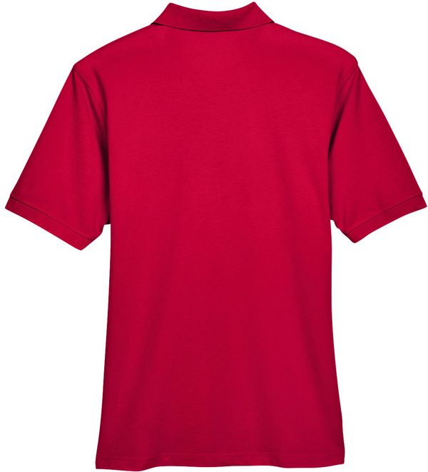 Am image of a Custom Harriton Men's 5.6 oz. Easy Blend™ Polo in Red!