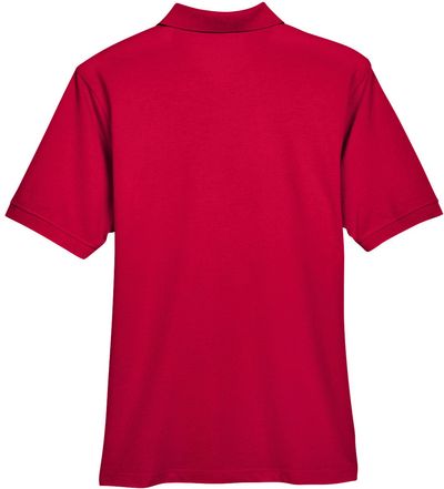 Am image of a Custom Harriton Men's 5.6 oz. Easy Blend™ Polo in Red!