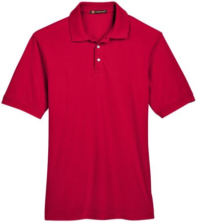Am image of a Custom Harriton Men's 5.6 oz. Easy Blend™ Polo in Red!