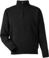 Am image of a Custom Harriton Unisex Pilbloc™ Quarter Zip Sweater in BLACK!