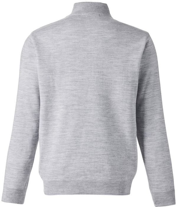 Am image of a Custom Harriton Unisex Pilbloc™ Quarter Zip Sweater in GREY HEATHER!