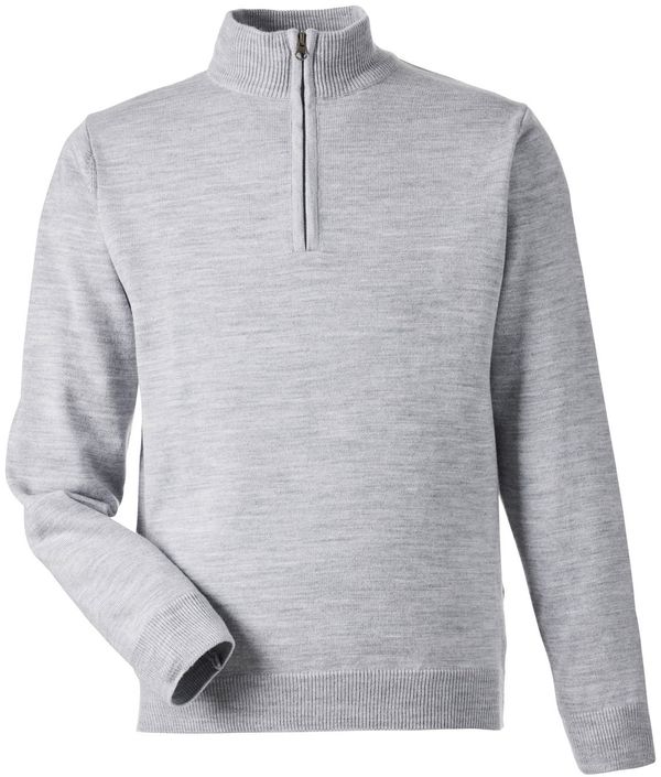 Am image of a Custom Harriton Unisex Pilbloc™ Quarter Zip Sweater in GREY HEATHER!