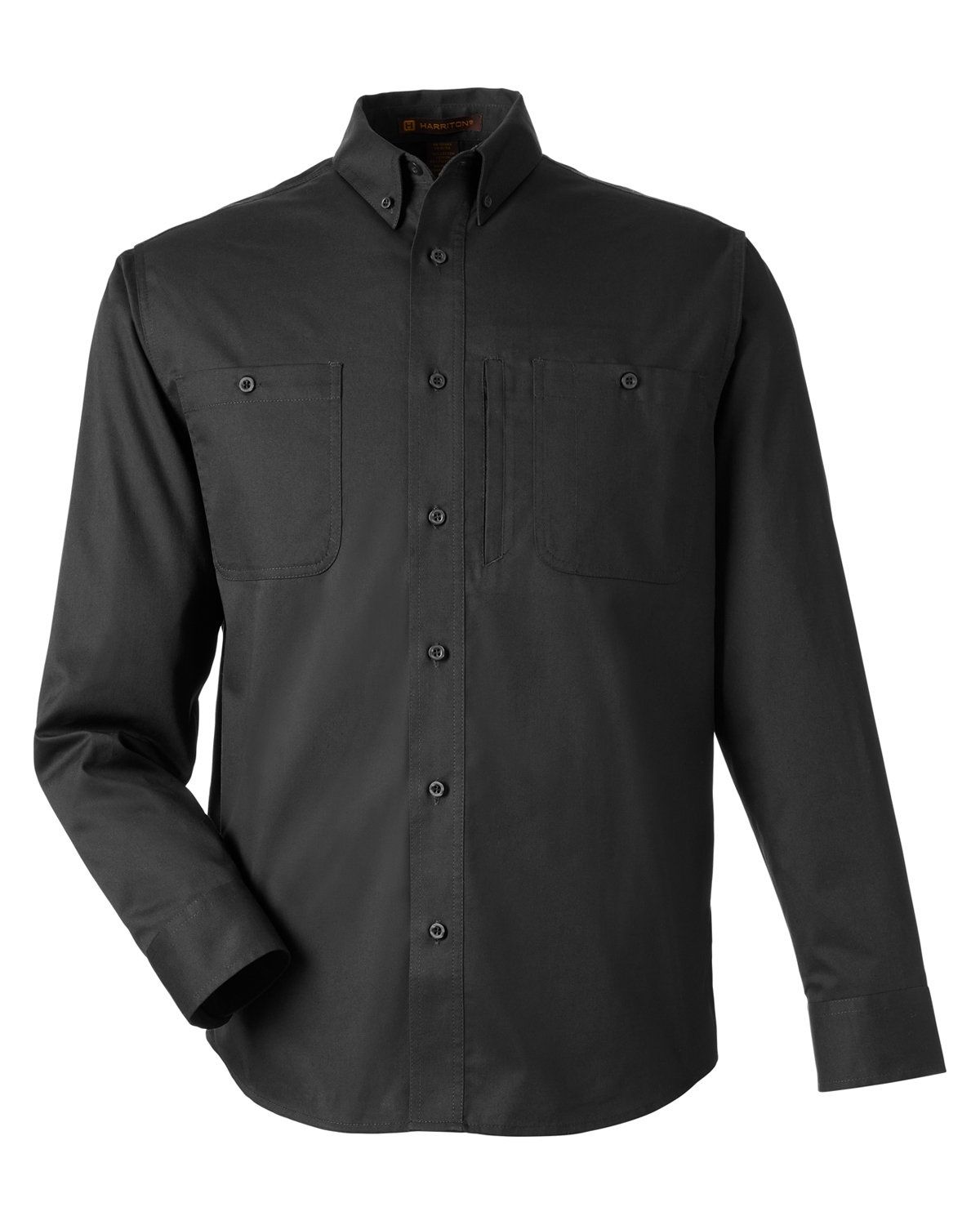 Harriton Men's Advantage IL Long Sleeve Workshirt in BLACK