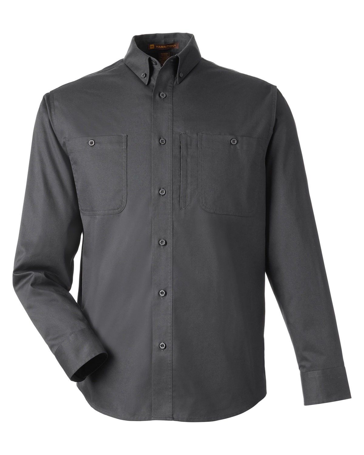 Harriton Men's Advantage IL Long Sleeve Workshirt in DARK CHARCOAL