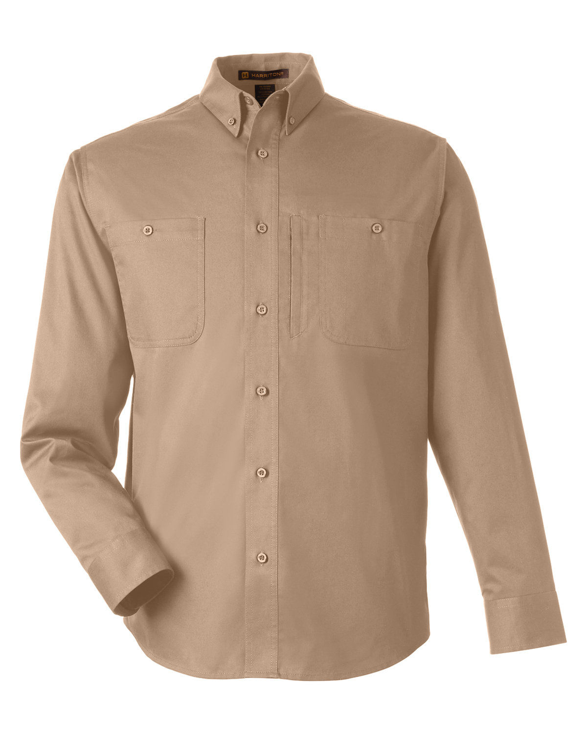 Harriton Men's Advantage IL Long Sleeve Workshirt in Khakhi