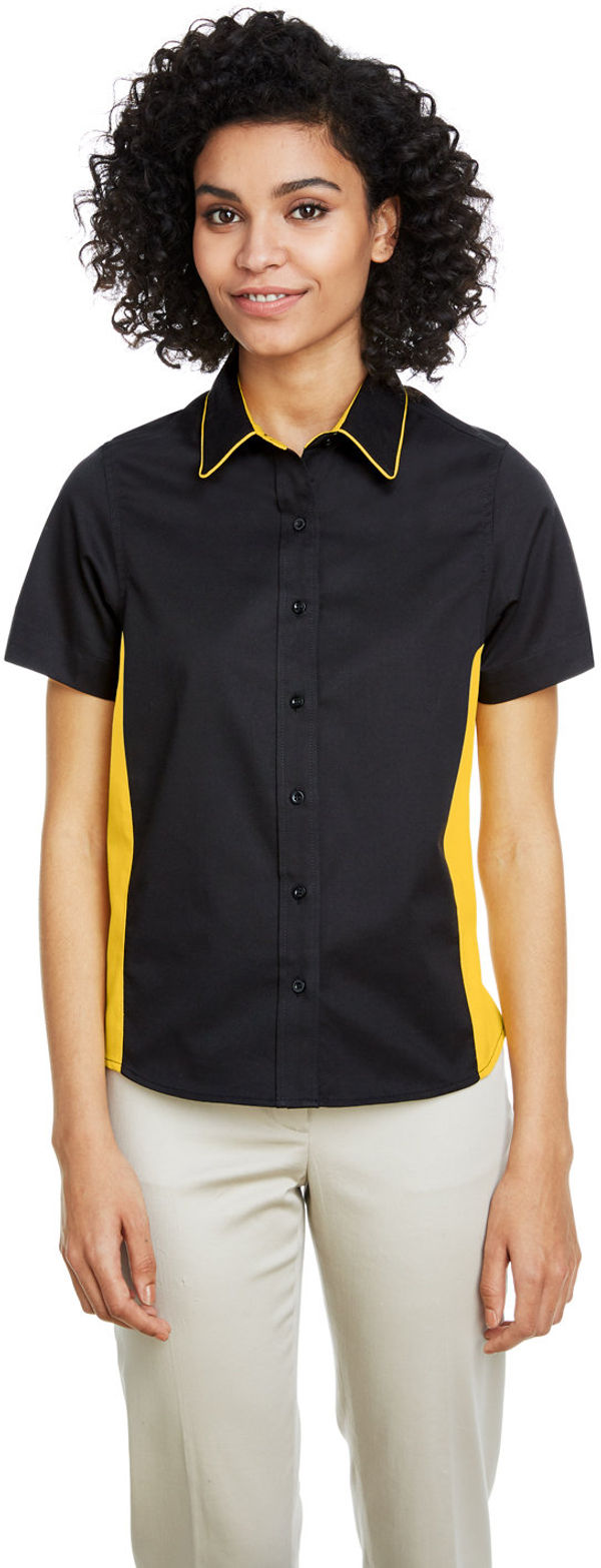 An image of a Custom Harriton Ladies' Flash IL Colorblock Short Sleeve Shirt!