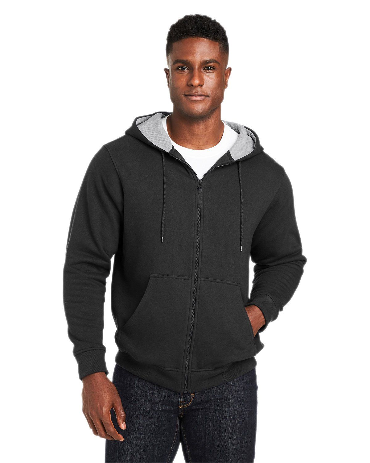 Harriton Men's ClimaBloc™ Lined Heavyweight Hooded Sweatshirt in Black