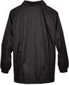 Am image of a Custom Harriton Adult Nylon Staff Jacket in Black!