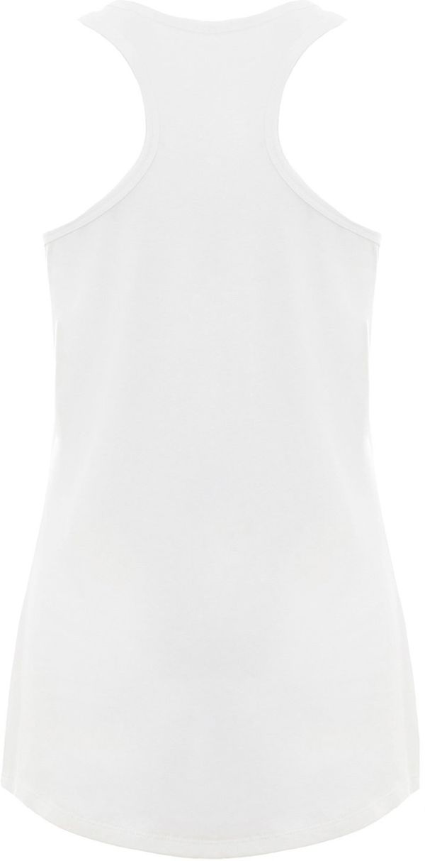 Am image of a Custom Next Level Ladies' Ideal Racerback Tank in White!
