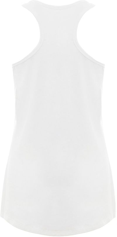 Am image of a Custom Next Level Ladies' Ideal Racerback Tank in White!