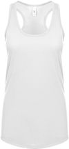Am image of a Custom Next Level Ladies' Ideal Racerback Tank in White!