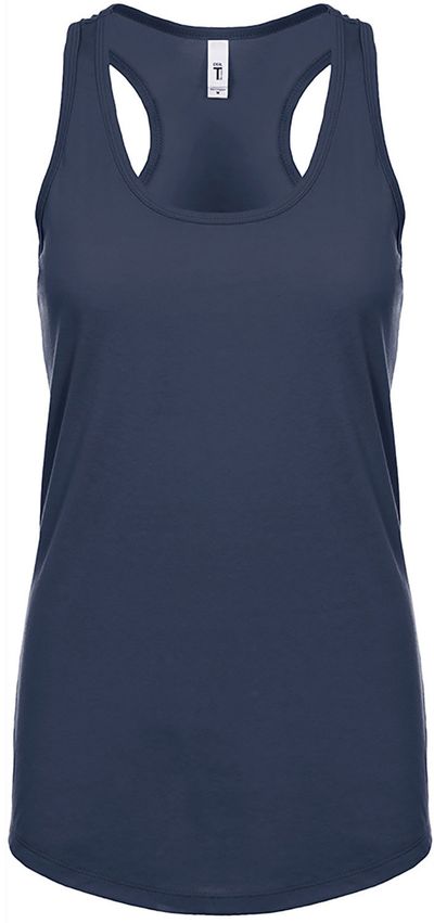 Am image of a Custom Next Level Ladies' Ideal Racerback Tank in Indigo!