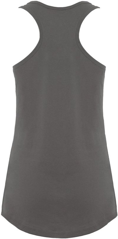 Am image of a Custom Next Level Ladies' Ideal Racerback Tank in Dark Gray!