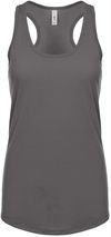 Am image of a Custom Next Level Ladies' Ideal Racerback Tank in Dark Gray!