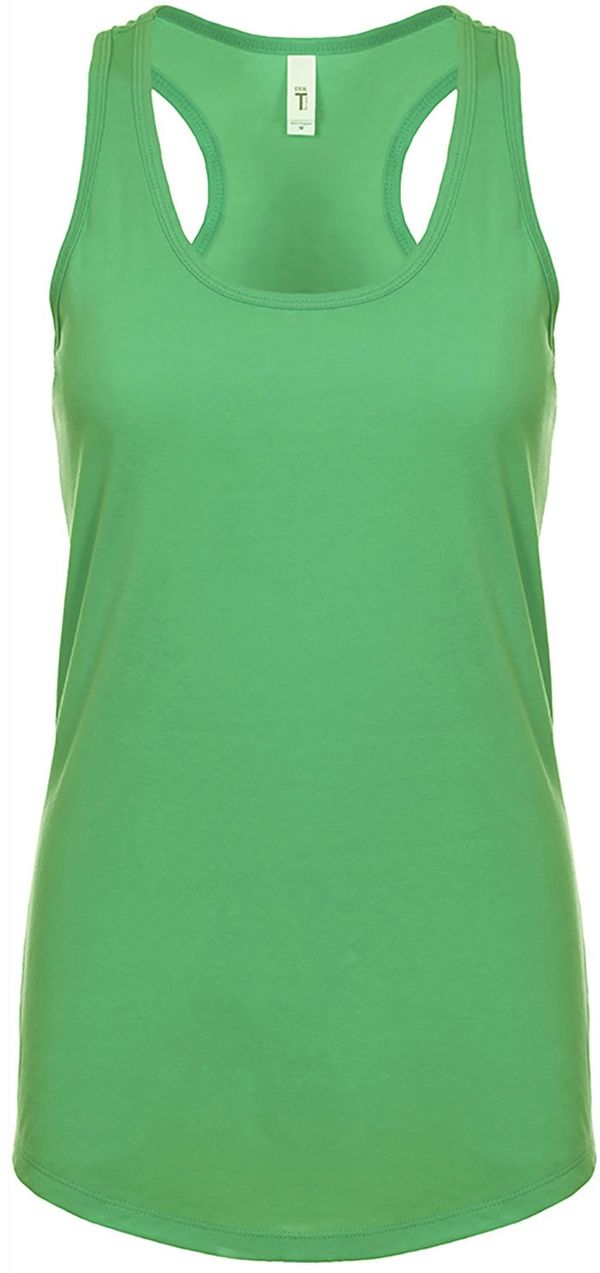 Am image of a Custom Next Level Ladies' Ideal Racerback Tank in Kelly Green!
