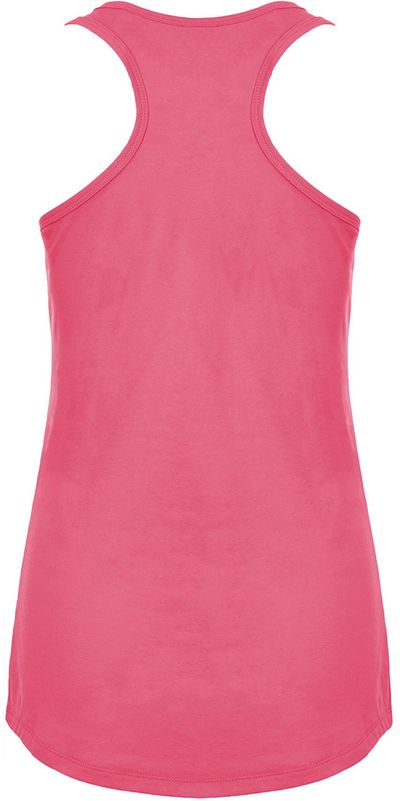 Am image of a Custom Next Level Ladies' Ideal Racerback Tank in Hot Pink!