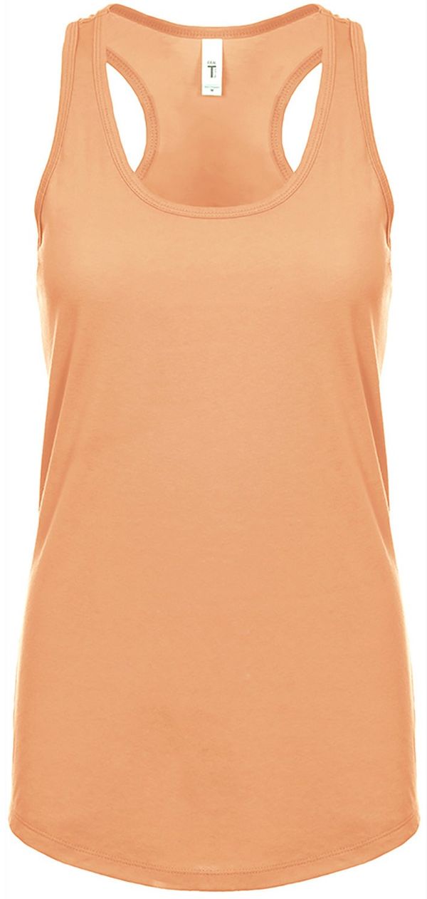 Am image of a Custom Next Level Ladies' Ideal Racerback Tank in Light Orange!