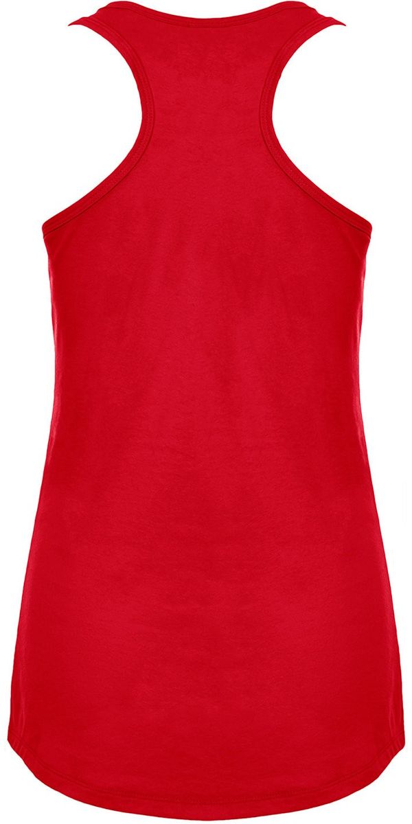 Am image of a Custom Next Level Ladies' Ideal Racerback Tank in Red!