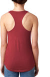 Am image of a Custom Next Level Ladies' Ideal Racerback Tank in Cardinal!