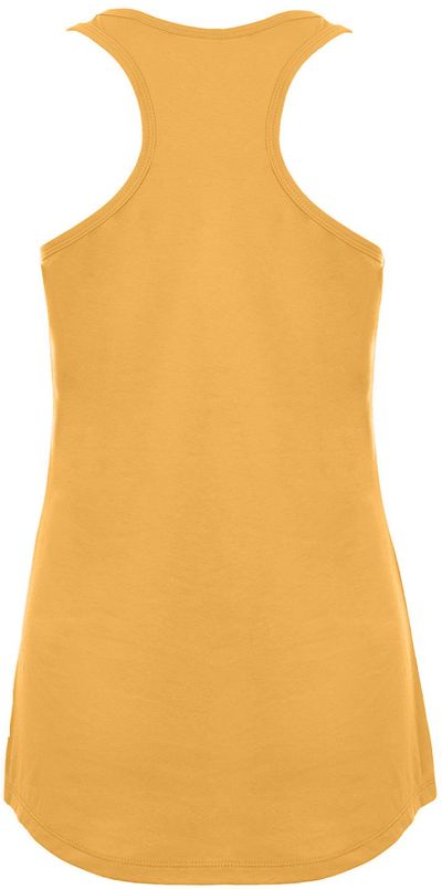 Am image of a Custom Next Level Ladies' Ideal Racerback Tank in Antique Gold!