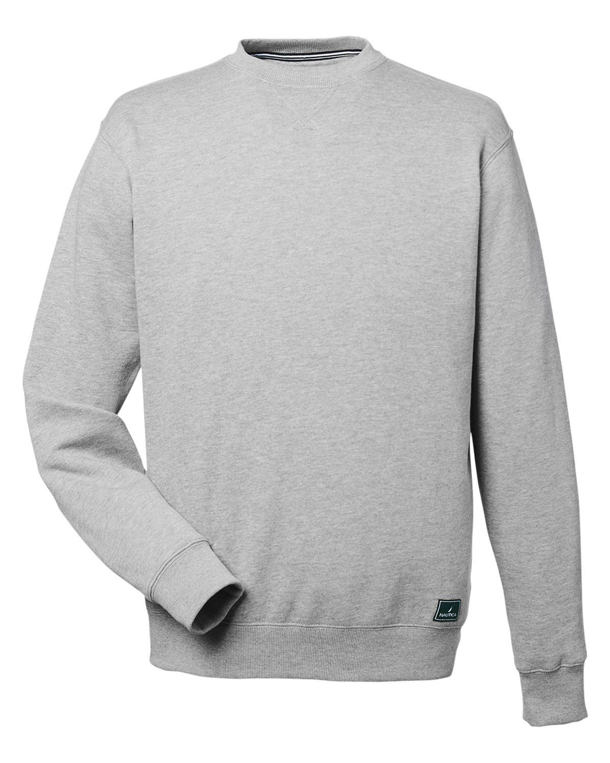 Nautica Unisex Anchor Crew Neck Sweatshirt in OXFORD HEATHER
