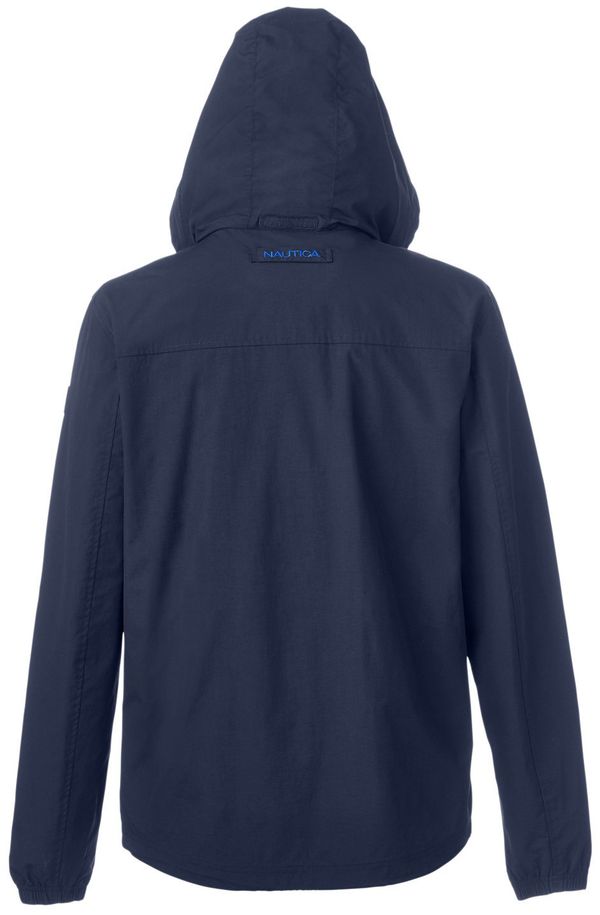 Am image of a Custom Nautica Mens Voyage Raincoat in Nautica Navy!