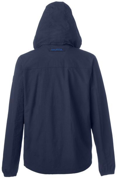 Am image of a Custom Nautica Mens Voyage Raincoat in Nautica Navy!